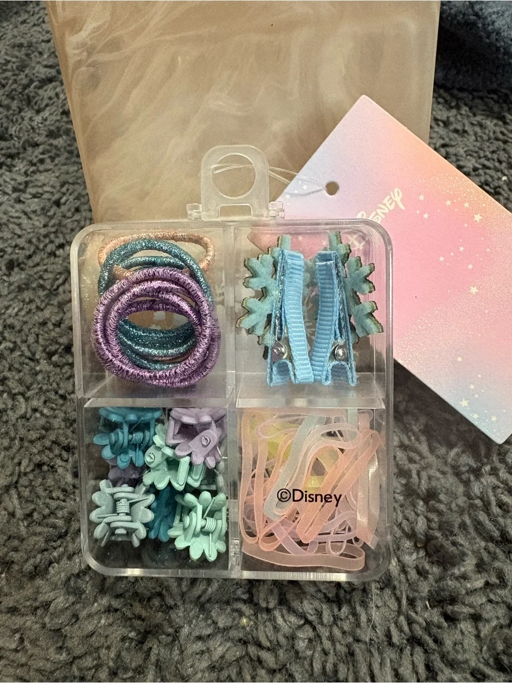 NWT Disney’s Frozen Hair Claw Clips, hair Clips, Rubber-bands, and hair ties box